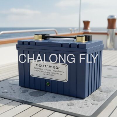 1300CCA 12V 130Ah IP67 Waterproof Marine Lithium Battery - LiFePO4 Boat Cranking Battery for Marine Starting