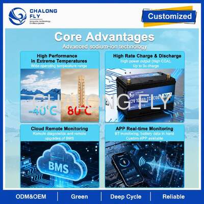 12V High-CCA Sodium-Ion Starter Battery for Cars Trucks and Heavy Equipment