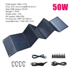 50W Foldable Silicon Portable Solar Charging Panel Monocrystalline For Camping