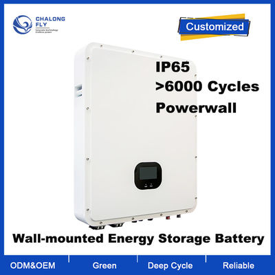 48V IP65 wodoodporne LiFePO4 Litium Battery Powerwall domowy z 6000+ cyklu życia System magazynowania energii
