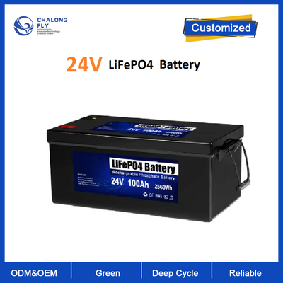 LiFePO4 24V 100AH ​​Li-ion Lifepo4 bateria litowa z BMS do energii słonecznej motocykl łódź RV Camper