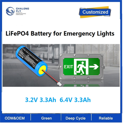 CLF OEM ODM 3.2V 3.3Ah 6.4V 3.3Ah Bateria litowa LiFePO4 bateria do oświetlenia awaryjnego